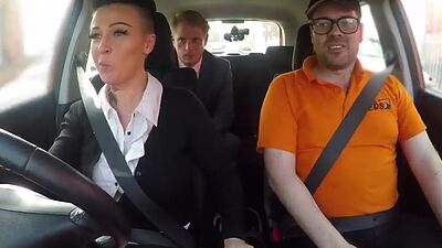 Busty MILF fucked outdoor in the car after driving lesson