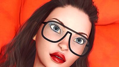 Cyber disco sex. A sexy nerdy girl in cuffs gets fucked by a disco man