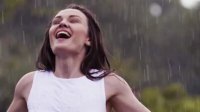 Summer rainy day and amazing brunette big booty MILF Playboy model Rita Y