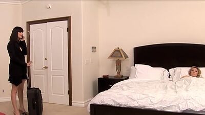 Blonde lesbian licks and tribs hairy pussy with brunette bff