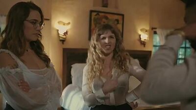 Bisexual IR hairypussy and bigboobs babes share BBC in 3some