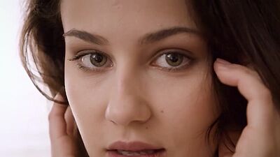 Tempting teen Sophie Limma hot posing in stockings and showing her big ass