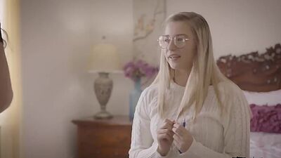 Unexperienced stepsister Carolina Sweets sucks cock for her 1st time