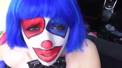 Super sexy clown gets picked up and fucked along the way