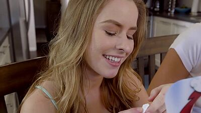 Stepbro won the game and fucked horny teen stepsis Lilly Ford as a reward