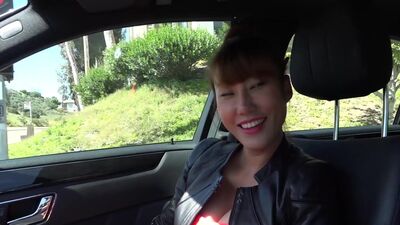 Tiffany Rain gives and outdoor blowjob before getting pounded