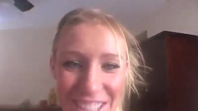 Allie shows her toes on webcam