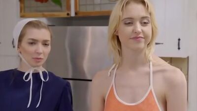 Mackenzie Moss is taking a year to learn about the non Amish world and how to fuck with Chloe Cherry and her boyfriend