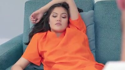 Bigtit hottie Kendra Spade tries to fuck her way out of a detenticon facility with a stiffie ride in her hairy pussy