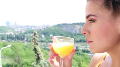 Eveline Dellai gets a deep double penetration at her BBQ party