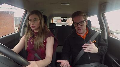 Driving slut in stockings public fucked outdoor by tutor