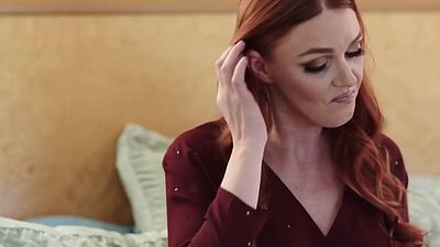 Redhead stepmom enjoys erotic and sensual sex with stepson