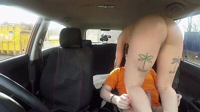 Driving tutor public fucks big ass and bigboobs MILF outdoor