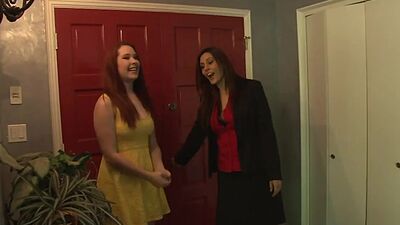 Redhead lesbian fingers and ass licks big tits brunette milf
