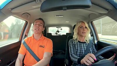 MILF driver gets pussy fucked in POV by her instructor