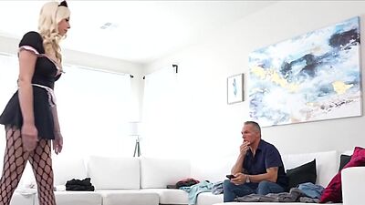 Big tit sexbot fucked hard in maid uniform