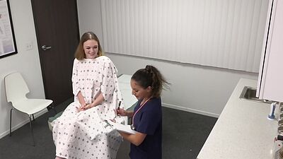 Fuck me, Doctor! Please fuck me! Horny patient wants cock!