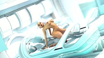 Super alien sex in the sci-fi lab. Futa alien plays with a young hottie