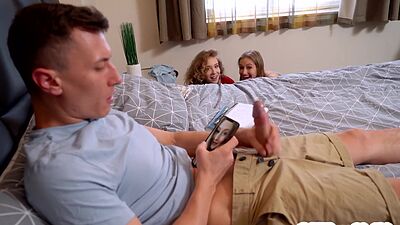 Stepbro seduced by hot big ass teen Tiffany Tatum and stepsis Nata Ocean