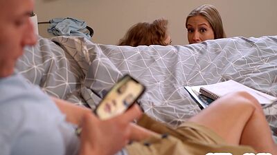 Stepbro seduced by hot big ass teen Tiffany Tatum and stepsis Nata Ocean