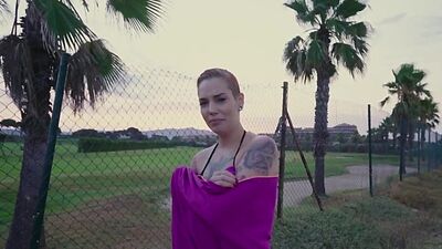 Tattoo amateur reality babe POV fucked in public outdoor