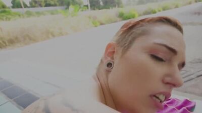Tattoo amateur reality babe POV fucked in public outdoor