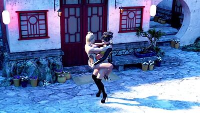 Asian futa babes having threesome sex in a 3d animation