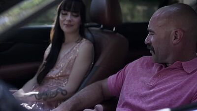 Emma Jade gets fucked by her boyfriends stepdad inside the car