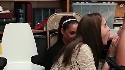 Peyton Robbie watch her mom Sheena suck cock