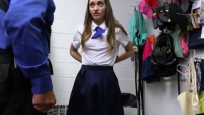 Officer Tommy offered his real cock for curious teen Sera