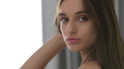 Phenomenal skinny Ukrainian beauty Gloria Sol reveals her big natural boobs