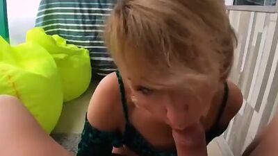 Blonde Blowjob Big Dick and Anal Sex on the Balcony
