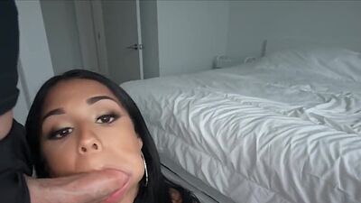 Hot Latina performs serious cock draining POV style