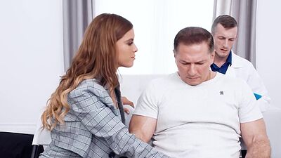 Naughty Therapist Jesse Pony, gangbanged by six men!