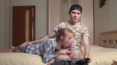 Hard Sex with a Friend on the Bed Big Cum point of view