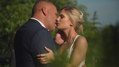 Petite bride gives sucking cock and is dped by husband and waiter