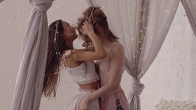 Petite big ass teen Gloria Sol posed with sexy small tits teen Alice Shea