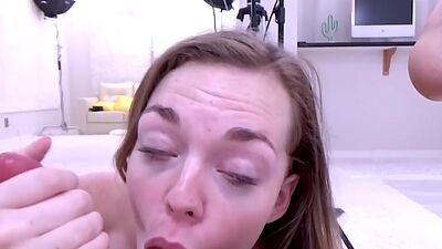 New 19yo girl rims to make big cock hard in studio