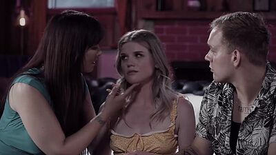 Girlfriend Nikki Sweet have threesome with boyfriend and his stepmom