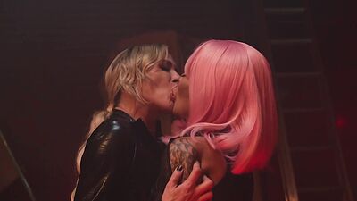 Busty latin shemale TS Foxxy bangs her blonde partners pussy