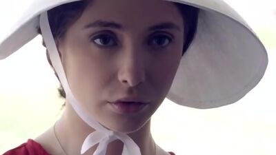 Handmaid Jane Wilde goes to bed with a man who takes her hairy pussy doggy style and has her ride his hard fuck stick