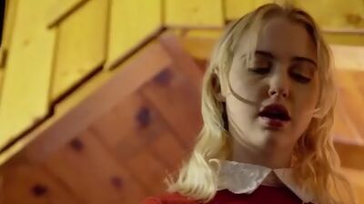 Sabrina and Harvey get hot and heavy on the spookiest of days as Sabrina rides her beaus dick in her trimmed twat