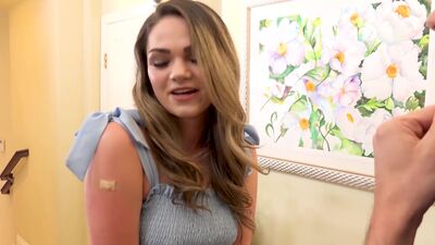 Athena Faris tells a little white lie to get his big white creampie load!