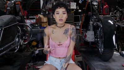 BANG Confessions: Honey Gold Quivers As She Cums On A Revving Motorcycle