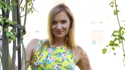 Angel Piaff wears a mask as she is double teamed by two well hung studs