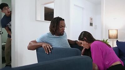 Jay's big black cock smashes Abby's tight asshole