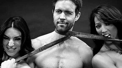 Hot blonde MILF housewife Vikki and her lesbian GF Ashley taking a bath