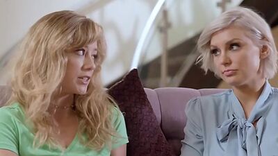 Young MILF teaches her teen stepdaughter how to masturbation