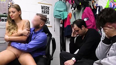 Security guard fucks milf Kenzie Love to clean their name