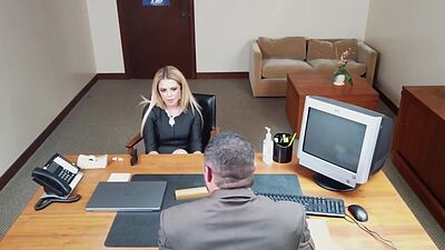 Hard drilling of Latina wife on principals desk